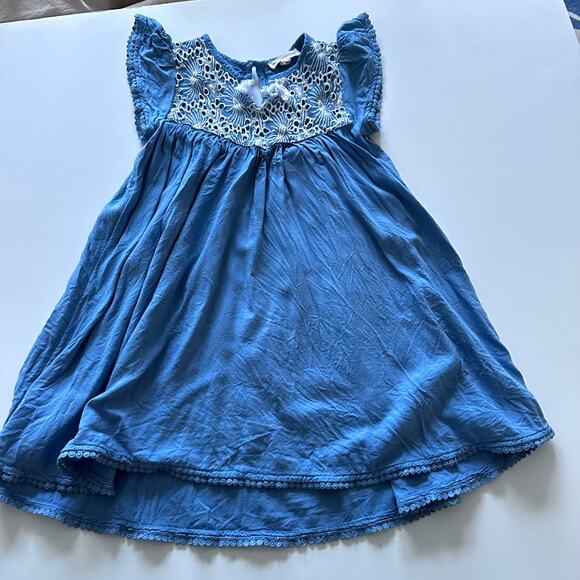 Tucker + Tate Blue Embroidered Tassel Dress - Size 4 - Picture 3 of 4
